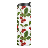 Vintage Botanische Kirschenausdruck Thermosbecher (Nach links gedreht)