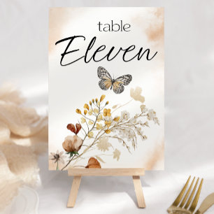 Vintage botanische kleine Blumen Hochzeitstisch Nu Tischnummer