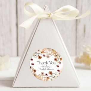 Vintage Botanische Kleine Blumige Hochzeit Runder Aufkleber