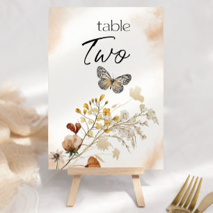 Vintage botanische kleine florale Hochzeitstisch-N Tischnummer
