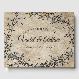 Vintage Botanische Kranzhochzeit Gästebuch