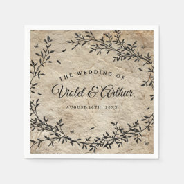 Vintage Botanische Kranzhochzeit Serviette