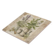 Vintage Botanische Kräuter rustikale Pergament Bau Fliese (Seite)