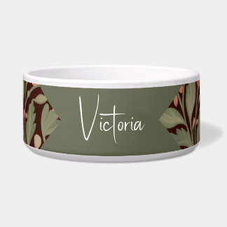 Vintage botanische Kunst und Handwerk Keramik Dog Napf