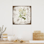 Vintage botanische Kunstdrucke ~ Englische Rose Poster (Küche)