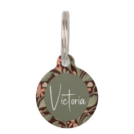 Vintage botanische Künste und Handwerk Haustiermarke