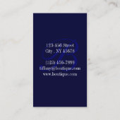 Vintage botanische Küste Blau Weiße Muschel Visitenkarte (Rückseite)