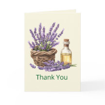 Vintage Botanische Lavendel-Dankeskarten