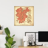 Vintage botanische Leinwand. Poster (Heimbüro)