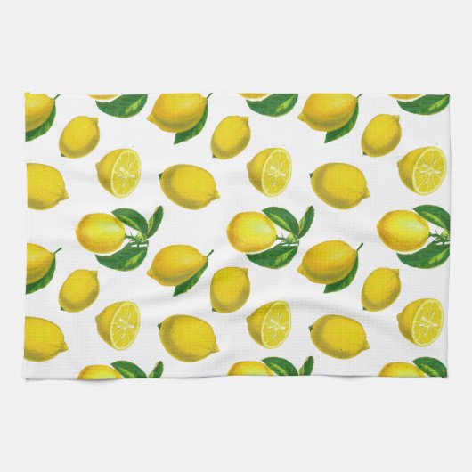 Vintage botanische Lemonenausdruck Geschirrtuch (Horizontal)