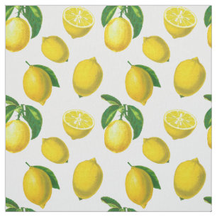 Vintage botanische Lemonenausdruck Stoff