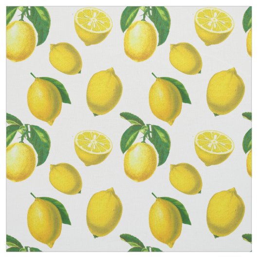 Vintage botanische Lemonenausdruck Stoff (Muster)