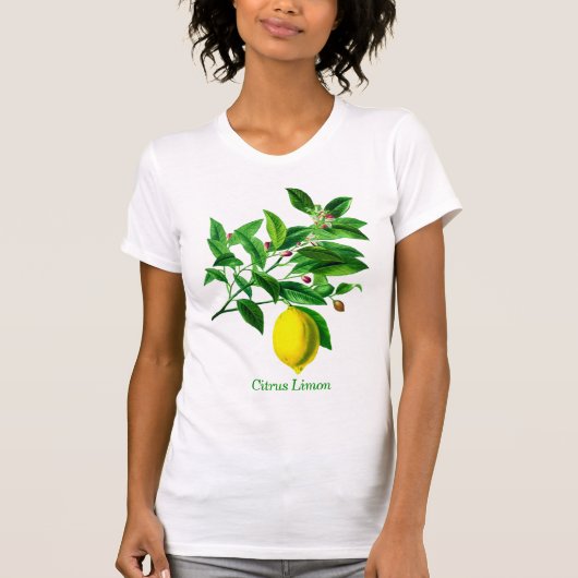 Vintage botanische Lemonenausdruck T-Shirt (Vorderseite)