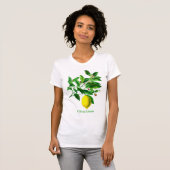 Vintage botanische Lemonenausdruck T-Shirt (Vorne ganz)