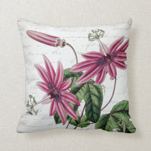 Vintage botanische lila Leidenschafts-Blume Kissen