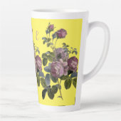 Vintage botanische Lila Rose Gelbe Latte Tasse (Rechts)