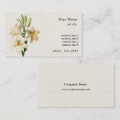 Vintage botanische Lilie Blume beruflich Visitenkarte (Vorne/Hinten)