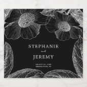 Vintage botanische Linie Art Alkoholflaschenetikett (Einzelnes Label)