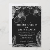 Vintage botanische Linie Einladung (Vorderseite)