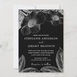 Vintage botanische Linie Einladung