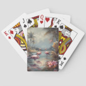 Vintage botanische Malflamingos und Blume Spielkarten (Rückseite)