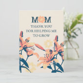 Vintage botanische Mama Dankeschön Karte (Stehend Vorderseite)