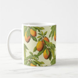 Vintage botanische Mango-Muster Keramik Tasse