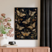 Vintage botanische Motten & Blumen  Poster