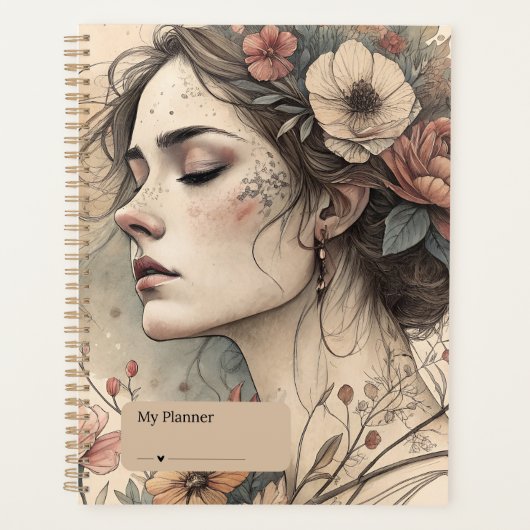 Vintage Botanische Muse Planer (Vorderseite)