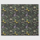 Vintage botanische Nacht Geschenkpapier (Flach)