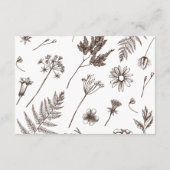 Vintage botanische Neutrale Sepia Brown Begleitkarte (Rückseite)