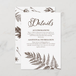 Vintage botanische Neutrale Sepia Brown Begleitkarte