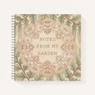 Vintage Botanische Notizen aus meinem Garten Notizblock