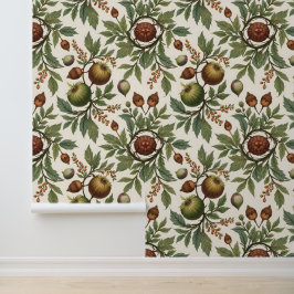 Vintage Botanische Nüsse und Berries Tapete