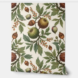 Vintage Botanische Nüsse und Berries Tapete