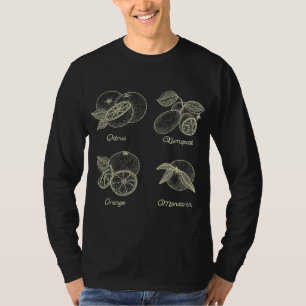 Vintage Botanische Orangenfrüchte Frühlingssaison T-Shirt