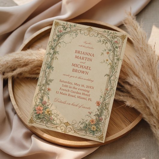 Vintage botanische Ornamente Einladung