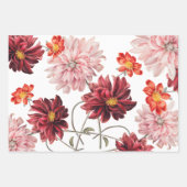 Vintage botanische Papierblätter aus Dahlias Geschenkpapier Set (Vorderseite 3)