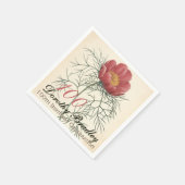 Vintage Botanische Peonie 100. Geburtstagsparty PP Serviette (Ecke)