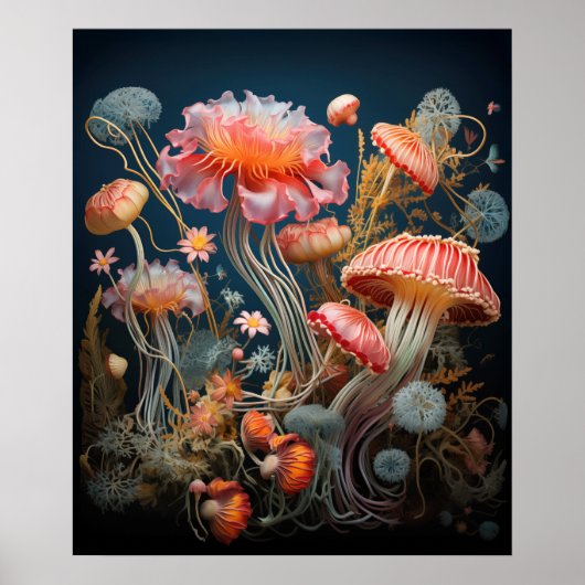 Vintage botanische Pflanzendarstellung Retro-Antiq Poster (Vorne)