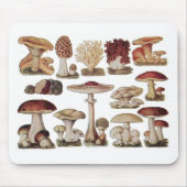 Vintage botanische Pilze Mousepad (Vorne)