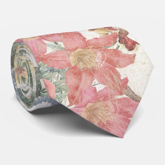 Vintage botanische Redoute Blumengarten-Krawatte Krawatte (Gerollt)