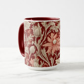 Vintage botanische Rentengeschenke für Mama Rot Tasse (Vorderseite Links)