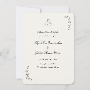Vintage Botanische Romantische Efeu Save-the-Date- Save The Date