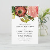 Vintage botanische romantische Hochzeit Einladung (Stehend Vorderseite)