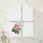 Vintage botanische Rosa-Berg Laurel-Blume Geschenkanhänger (Mit Garn)