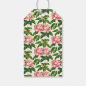 Vintage botanische Rosa-Berg Laurel-Blume Geschenkanhänger (Rückseite)