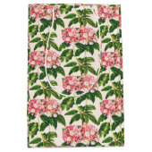 Vintage botanische Rosa-Berg Laurel-Blume Mittlere Geschenktüte (Vorderseite)