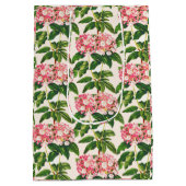 Vintage botanische Rosa-Berg Laurel-Blume Mittlere Geschenktüte (Rückseite)