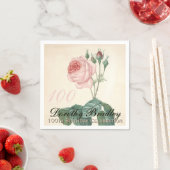 Vintage botanische Rose 100. Geburtstagsparty PN Serviette (Beispiel)